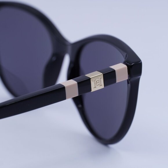Carolina Herrera HER 0107/S 0KDX IR Sunglasses Black Cat Eye Frame, Grey Lenses main image 6